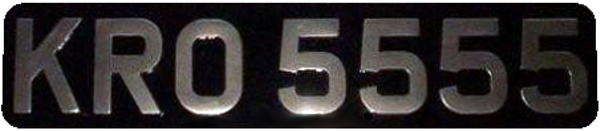 Black & Silver Morris Minor Metal Pressed Number Plates Rear Plate with 1'' Radius Corners (3 1/8'' Digits) 2 oblong Available